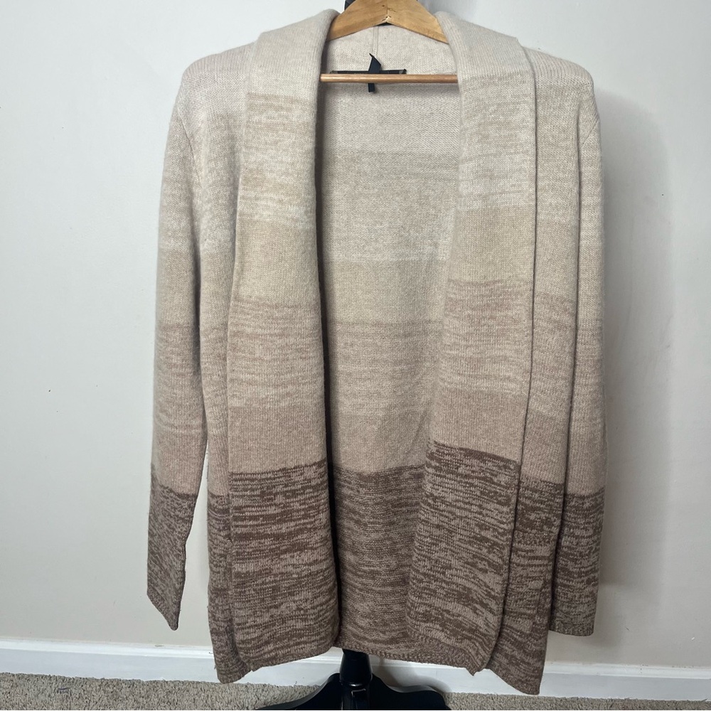 BCBG MaxAzria Women’s Ginata Tan Ombré Open Wool Cashmere Knit Cardigan‎ Sz L - Picture 8 of 8